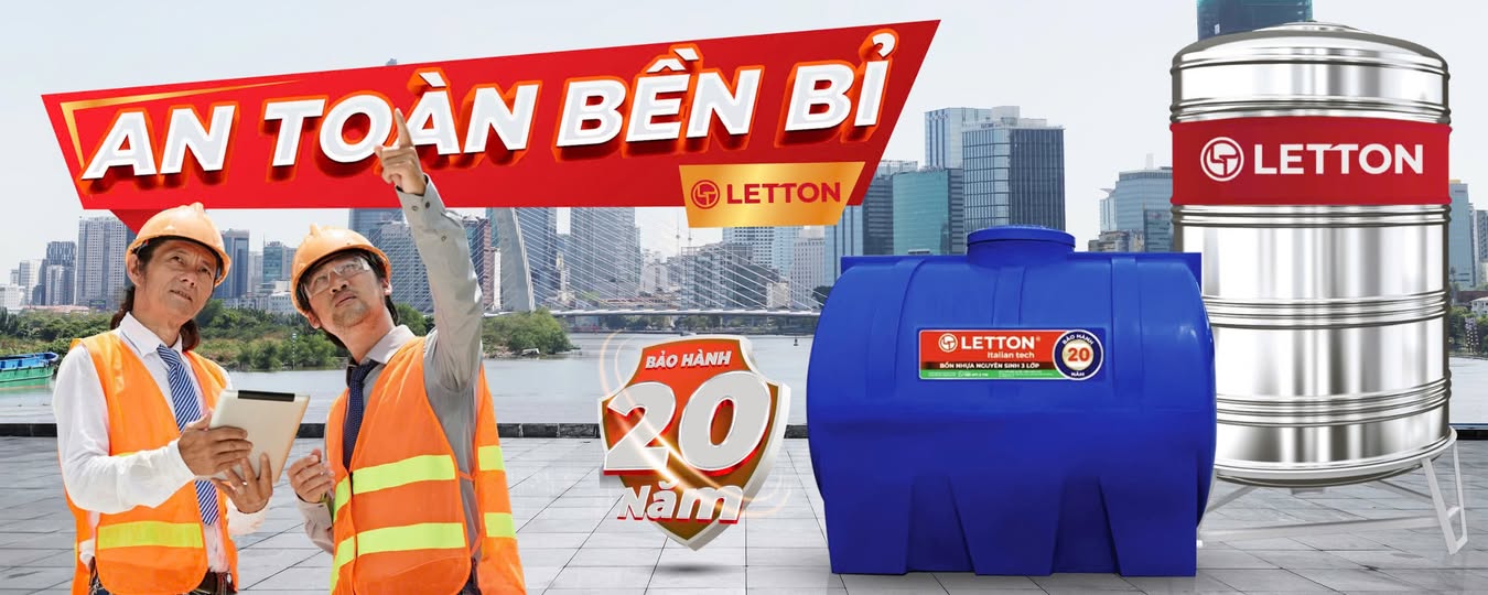 Bồn nước inox LETTON chính hãng - 5 năm bảo hành