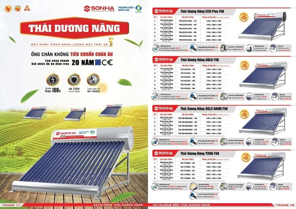 Giá máy nước nóng năng lượng mặt trời Sơn Hà Bình Dương chính hãng 4 MÁY NƯỚC NÓNG NĂNG LƯỢNG MẶT TRỜI SƠN HÀ BÌNH DƯƠNG