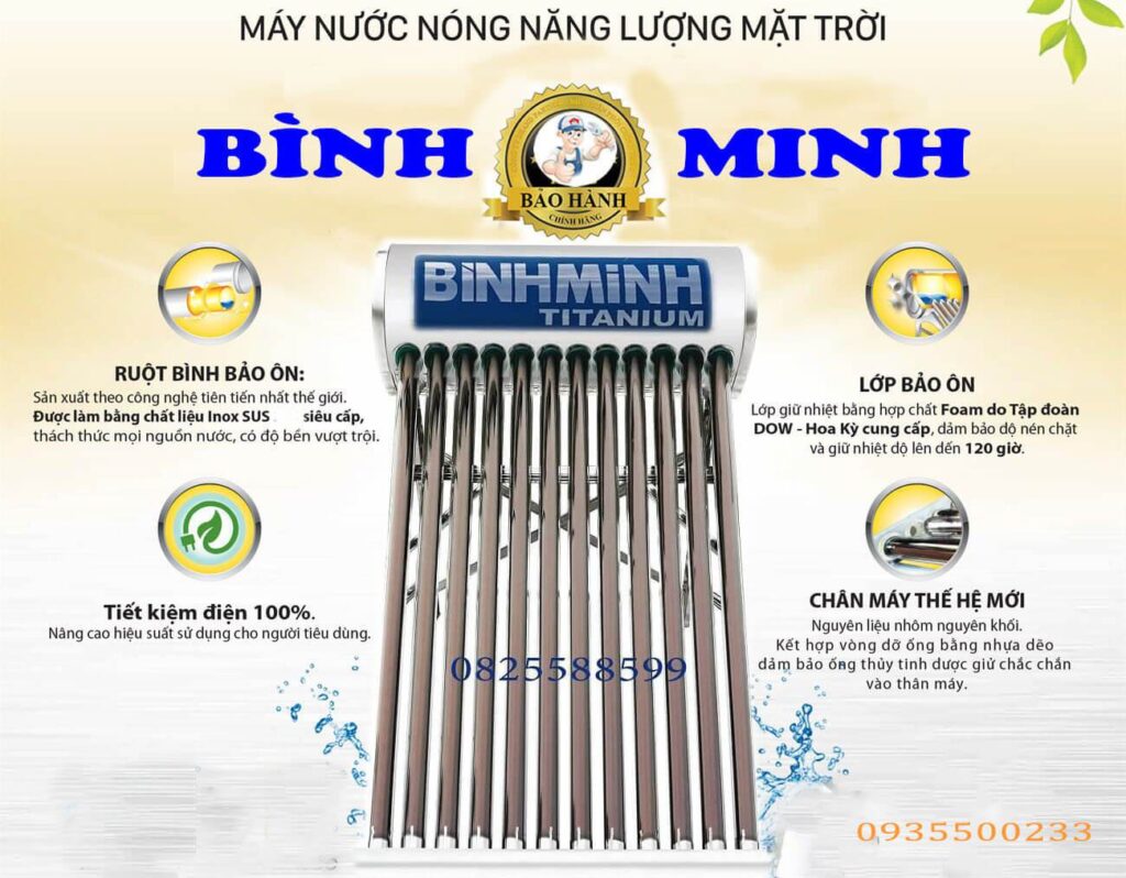 Máy nước nóng năng lượng mặt trời Bình Minh 150 Lít Sus 304