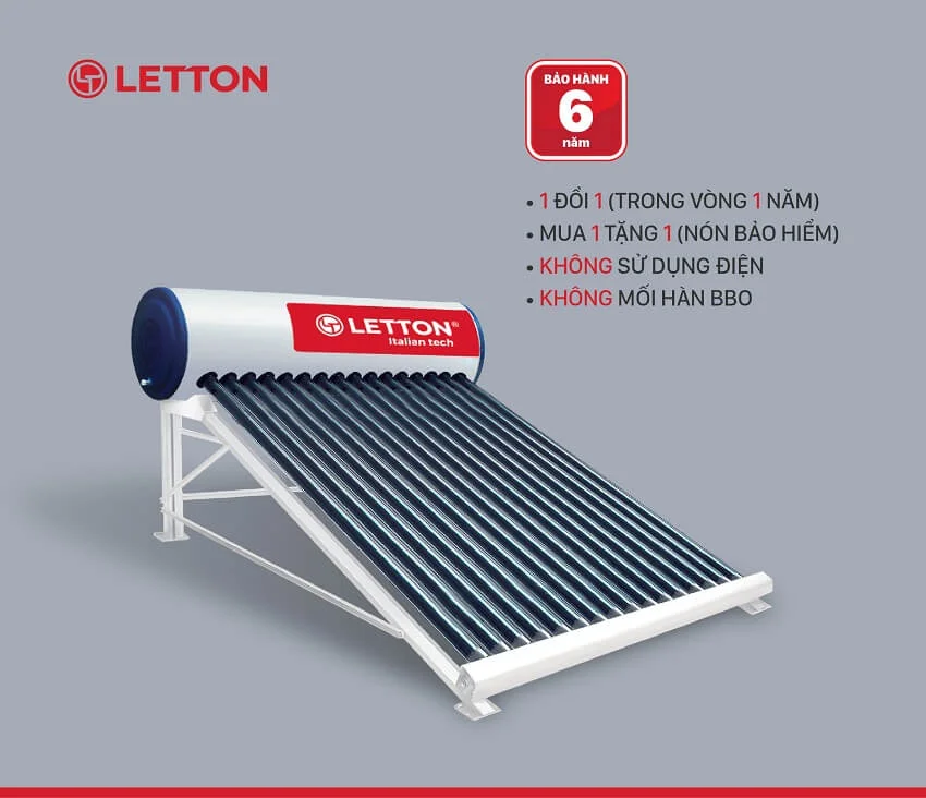 Giá máy nước nóng năng lượng mặt trời tại Bình Dương chính hãng giá tốt 11 Máy nước nóng năng lượng mặt trời Letton
