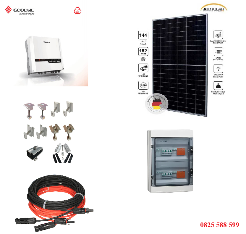 Điện năng lượng mặt trời 12KW hòa lưới bám tải 3 Điện năng lượng mặt trời 6KW hòa lưới bám tải