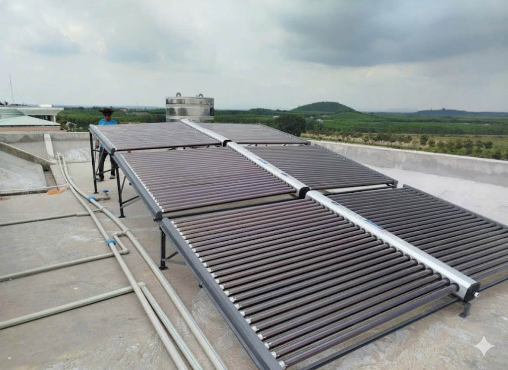 Máy nước nóng năng lượng mặt trời Megasun 1000 lít công nghiệp