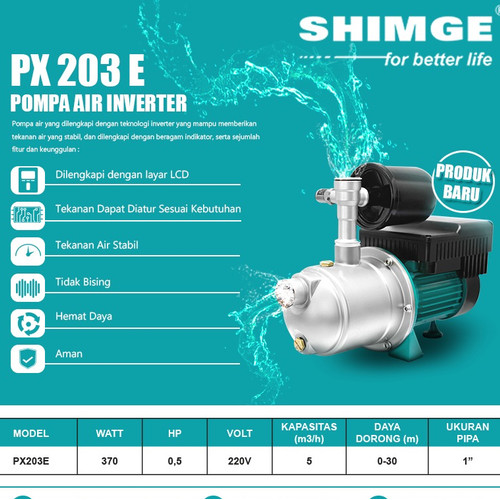 Máy bơm tăng áp biến tần Shimge 370W PX203E 0.5HP