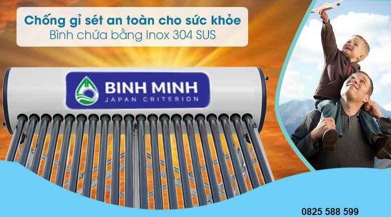 Máy nước nóng năng lượng mặt trời Bình Minh 180 lít Luxury