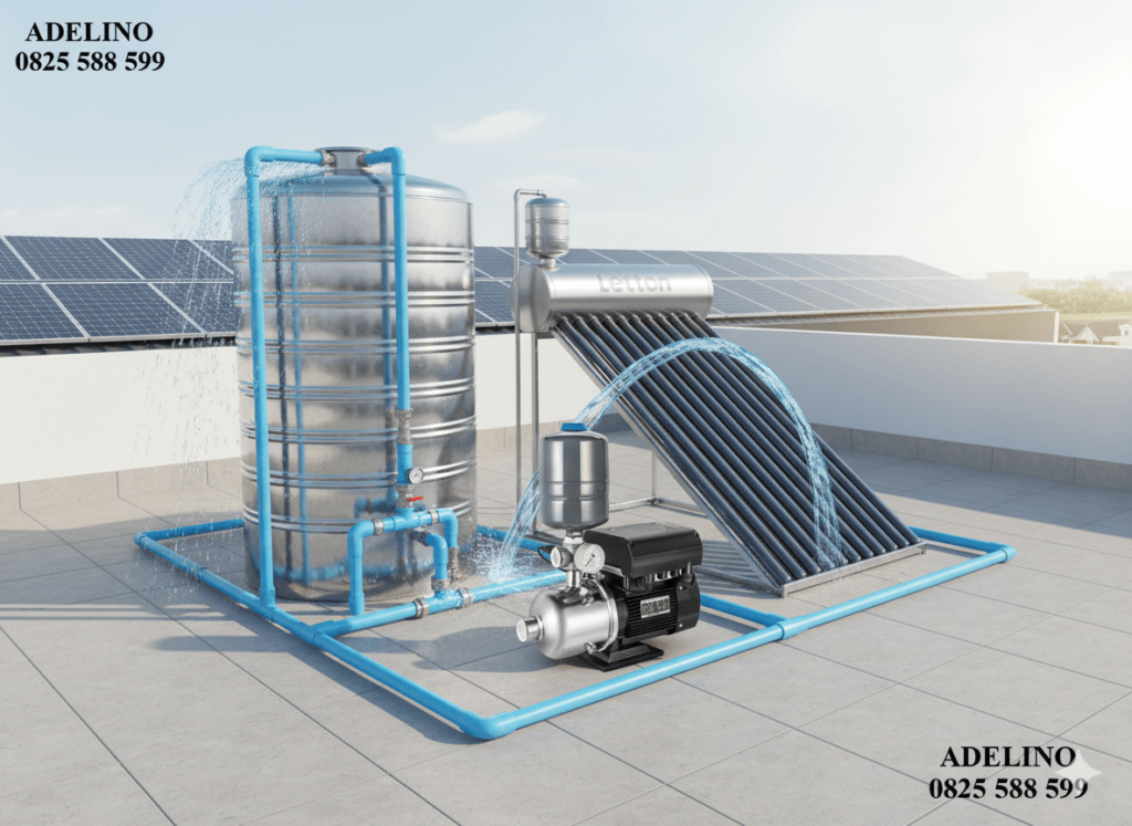 Bơm tăng áp biến tần Adelino AWE8-5 - 2.2KW